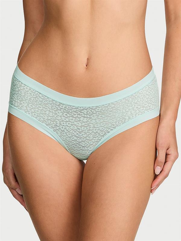 Lazer Kesim Leoparli Dantelli Cheeky Kulot ön görünüm