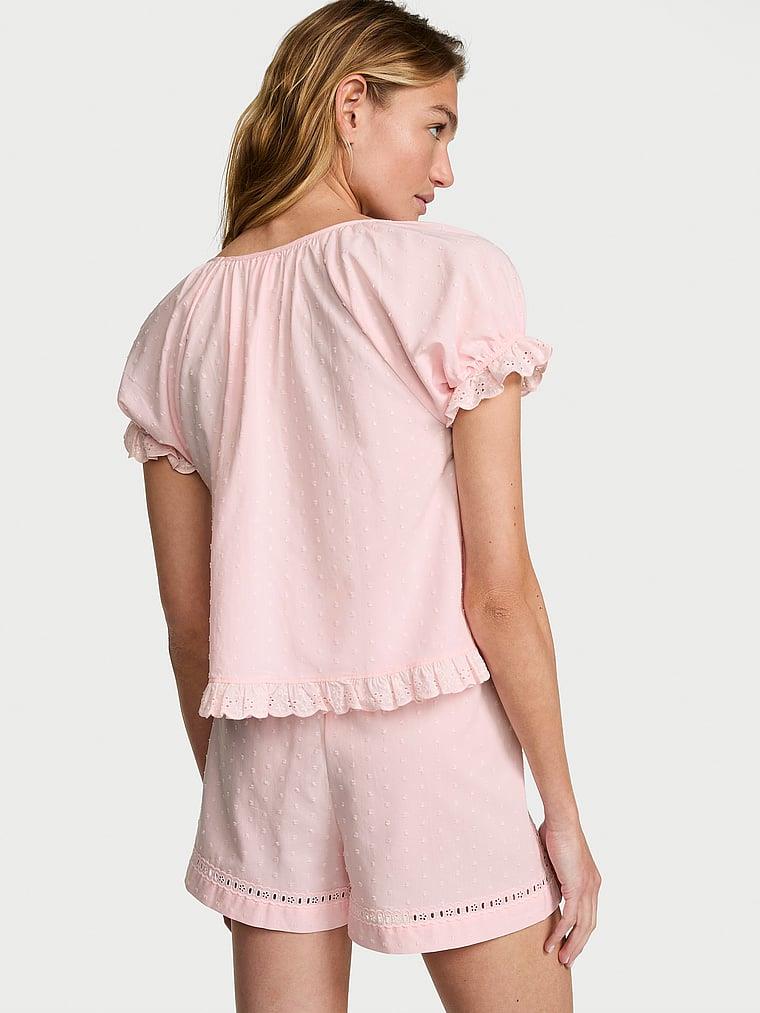 Cotton Dream Kabarik Kollu Kısa Pijama Takimi arka görünümü
