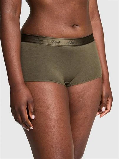 Pink Logolu Pamuklu Boyshort Kulot ön görünüm