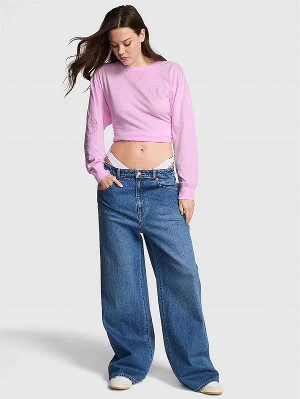 Pink Pamuklu Uzun Kollu Tisort