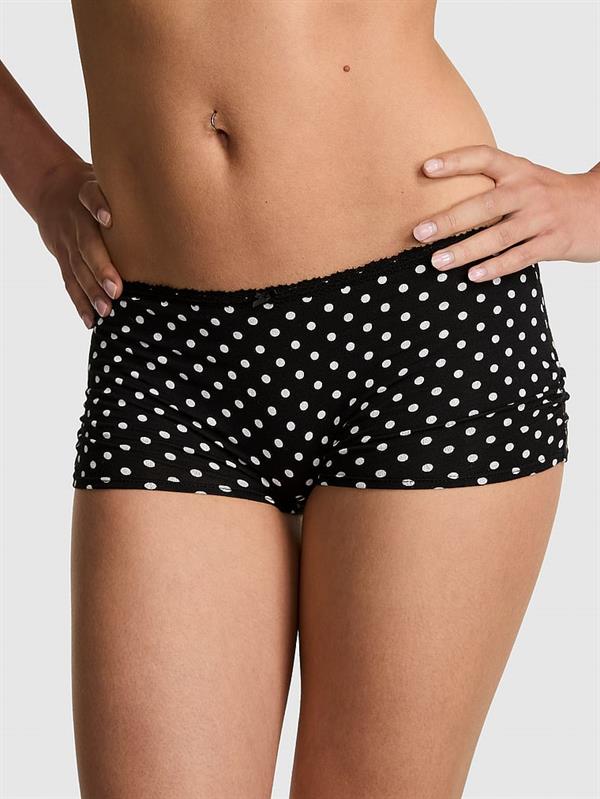 Pink Pamuklu Boyshort Kulot