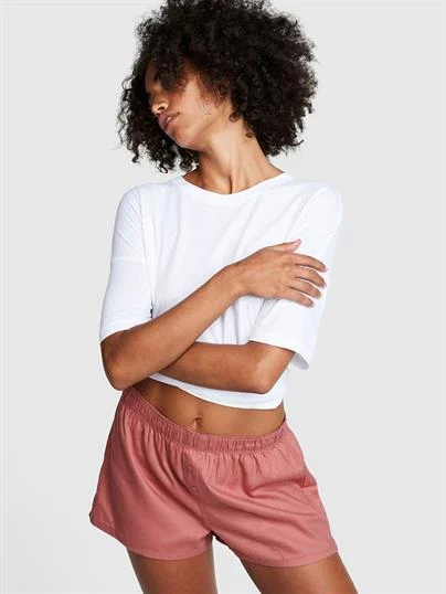Pink Flannel Pijama Boxer ön görünüm