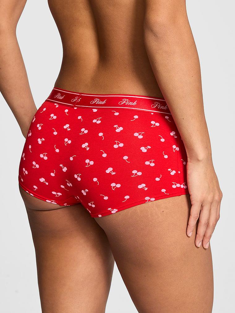 Pink Logolu Pamuklu Boyshort Kulot arka görünümü