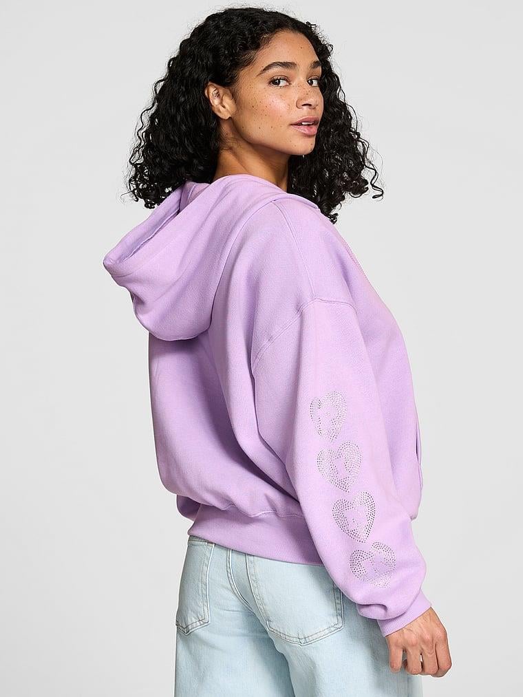 Pink Ivy Yarim Fermuarli Kapusonlu Sweatshirt arka görünümü