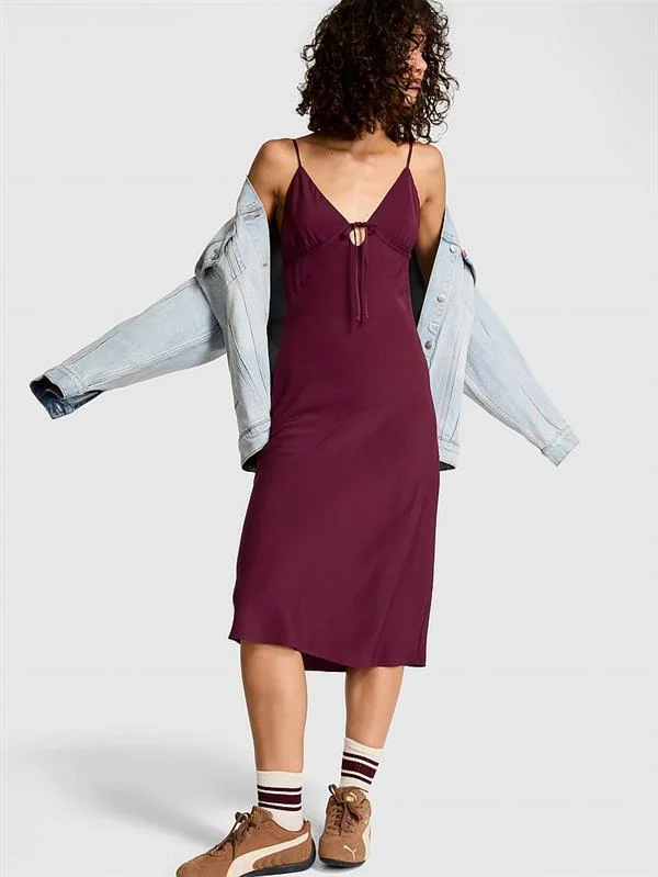 Pink Fall In Love Midi Elbise