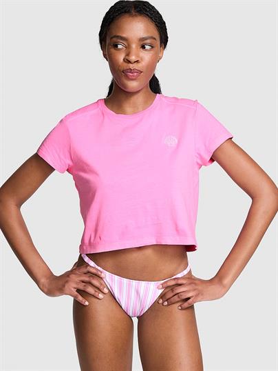 Pink Heritage Pamuklu Crop Tisort