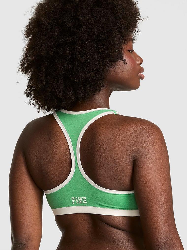 Pink Pamuklu Racerback Bralet arka görünüm