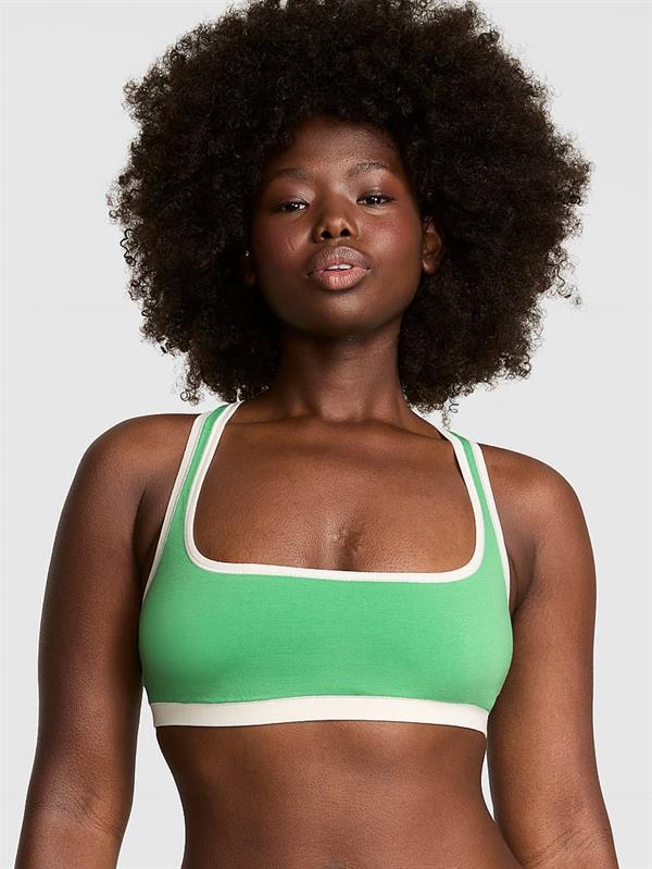 Pink Pamuklu Racerback Bralet