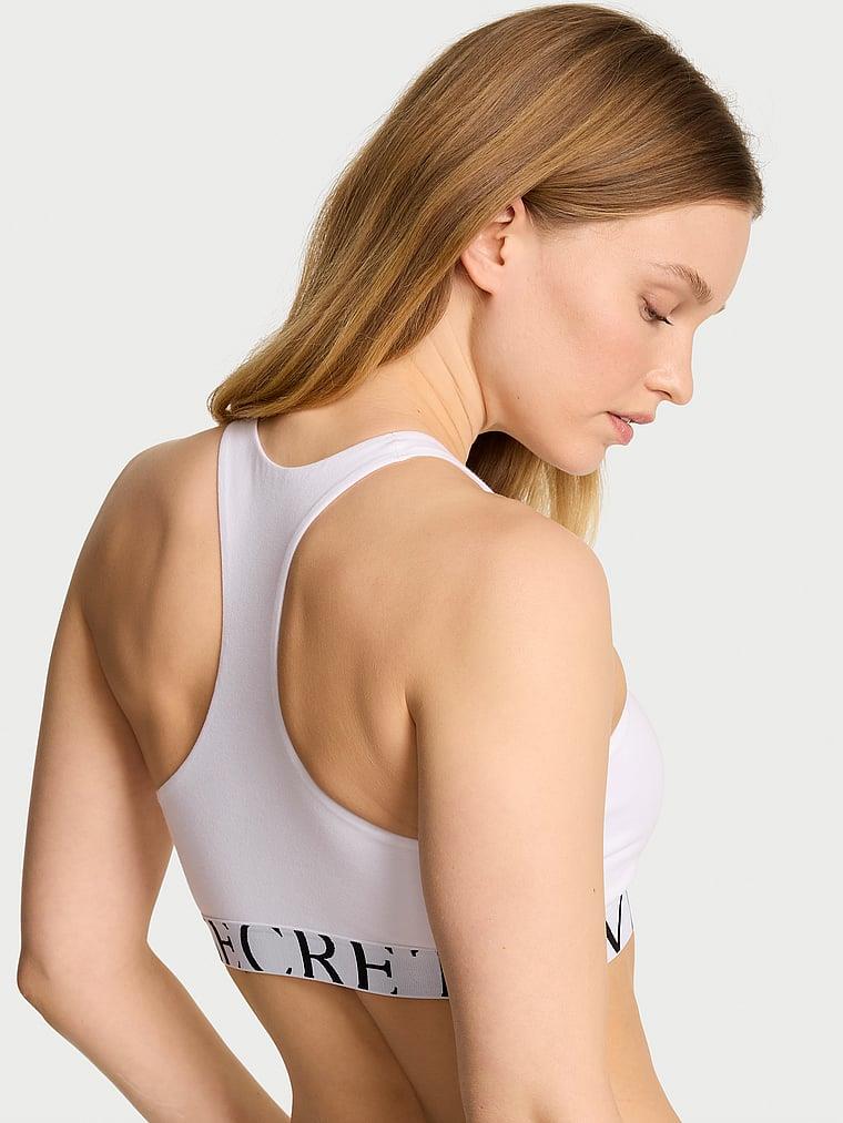 Pamuklu Logo Detayli Desteksiz Halter Yaka Bralet arka görünümü