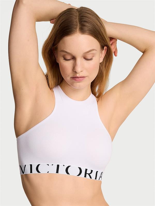 Pamuklu Logo Detayli Desteksiz Halter Yaka Bralet