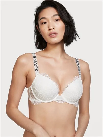 Very Sexy Dantelli Işıltılı Askili Push Up Sütyen ön görünüm