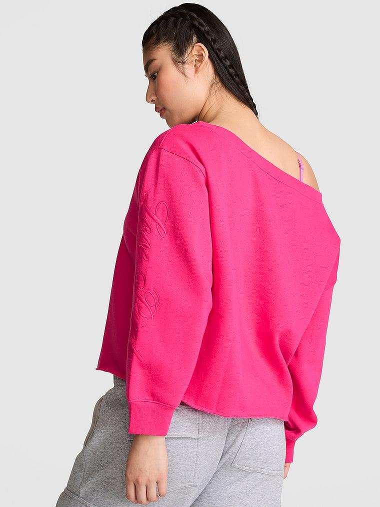 Pink Kampus Omzu Acik Sweatshirt arka görünümü