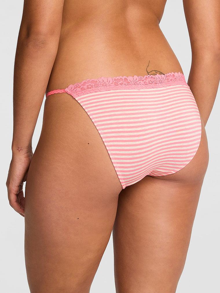Pink Dantelli Pamuklu Bikini Kulot arka görünüm