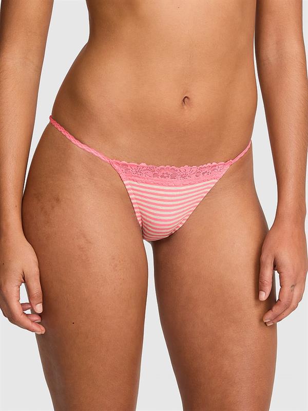 Pink Dantelli Pamuklu Bikini Kulot