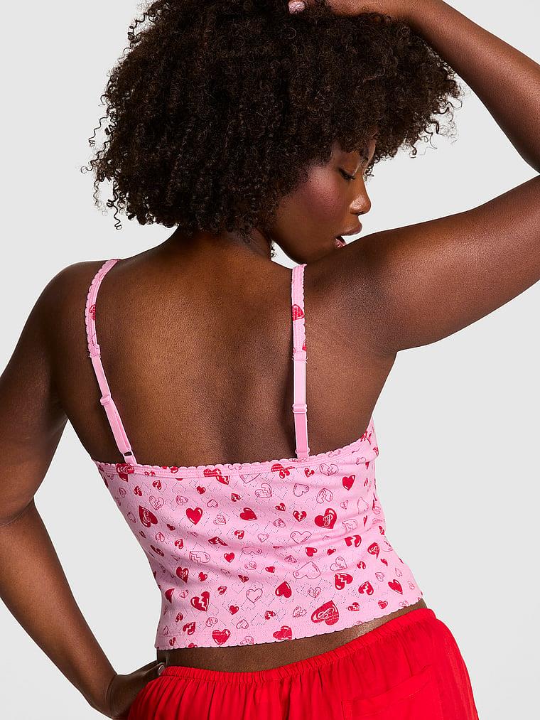 Pink Pointelle Henley Atlet arka görünümü