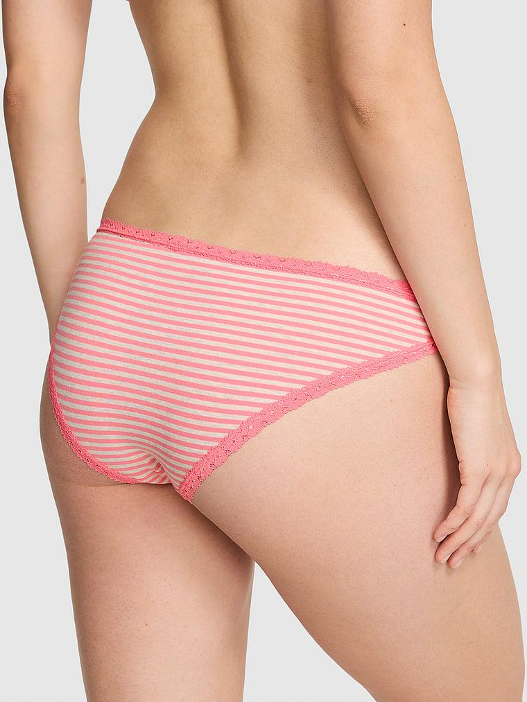 Pink Pamuklu Dantel Detayli Cheeky Kulot arka görünüm