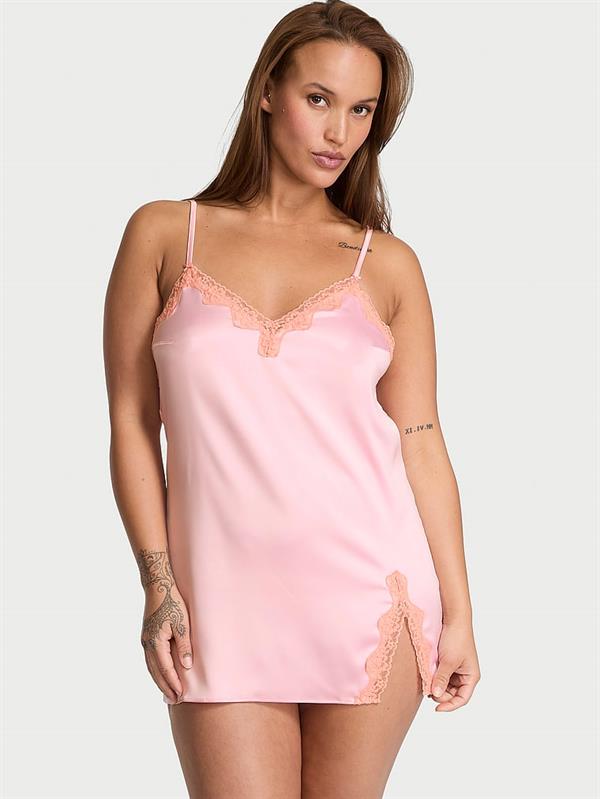Tease Saten Dantel Detayli Mini Gecelik