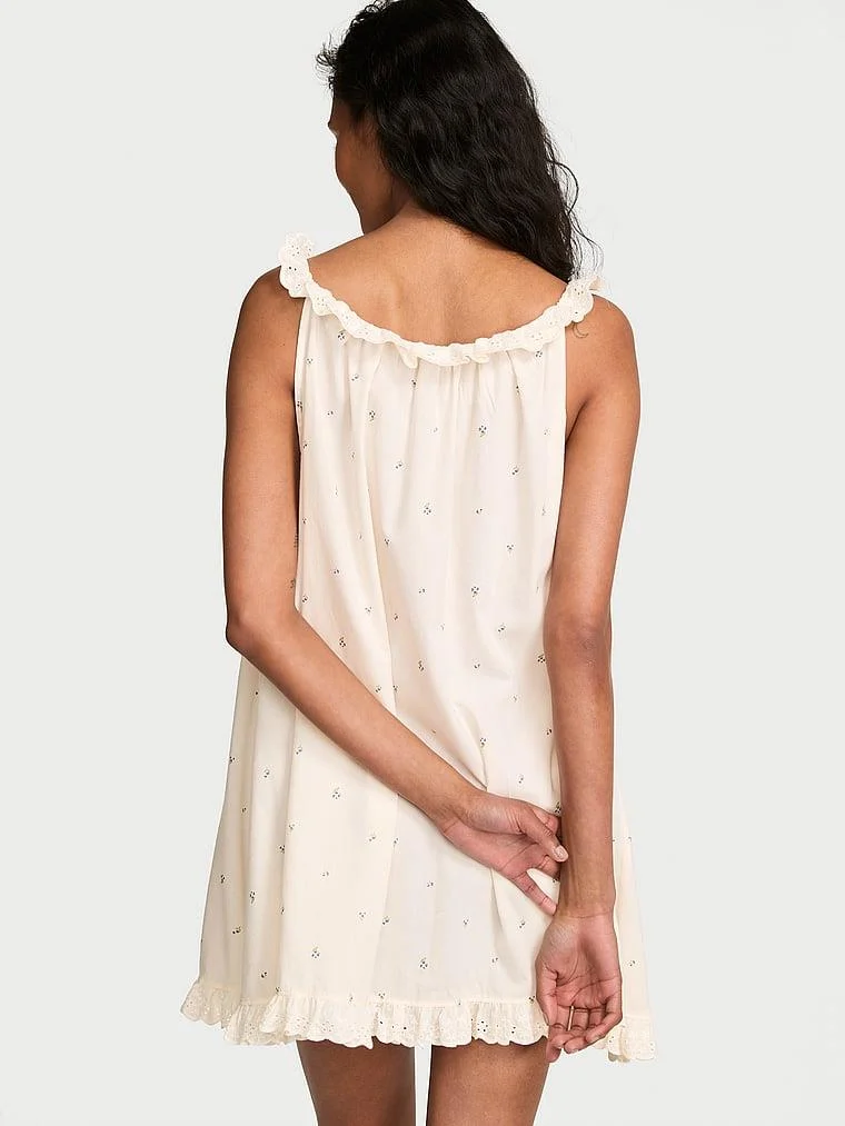 Cotton Dream Dantelli Askili Kısa Gecelik arka görünüm