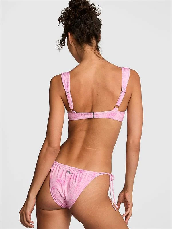 Pink Dantelli Cift Askili Brazilian Bikini Alti