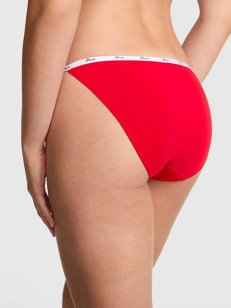 Pink Logolu Pamuklu Askili Bikini Kulotu arka görünüm