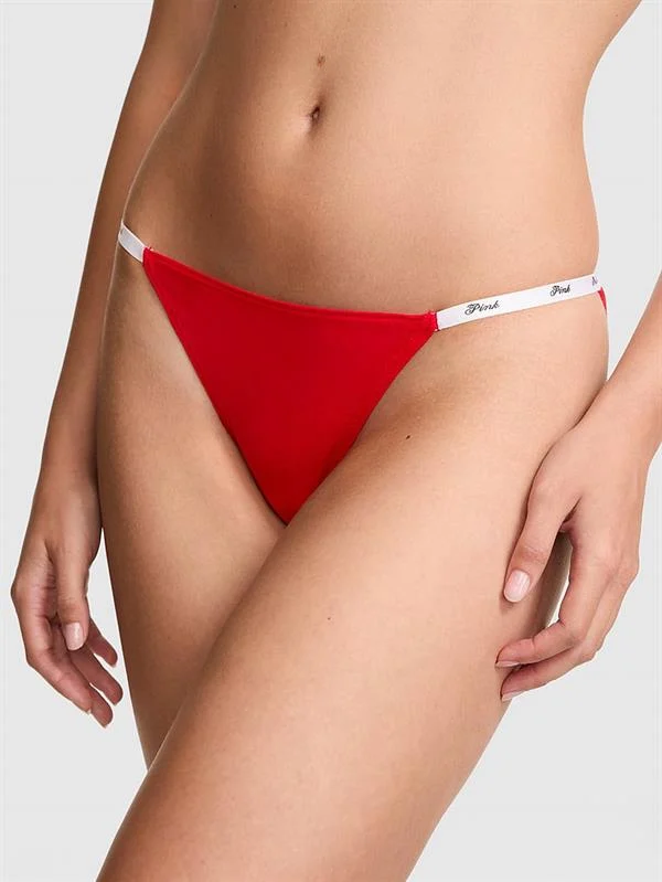 Pink Logolu Pamuklu Askili Bikini Kulotu