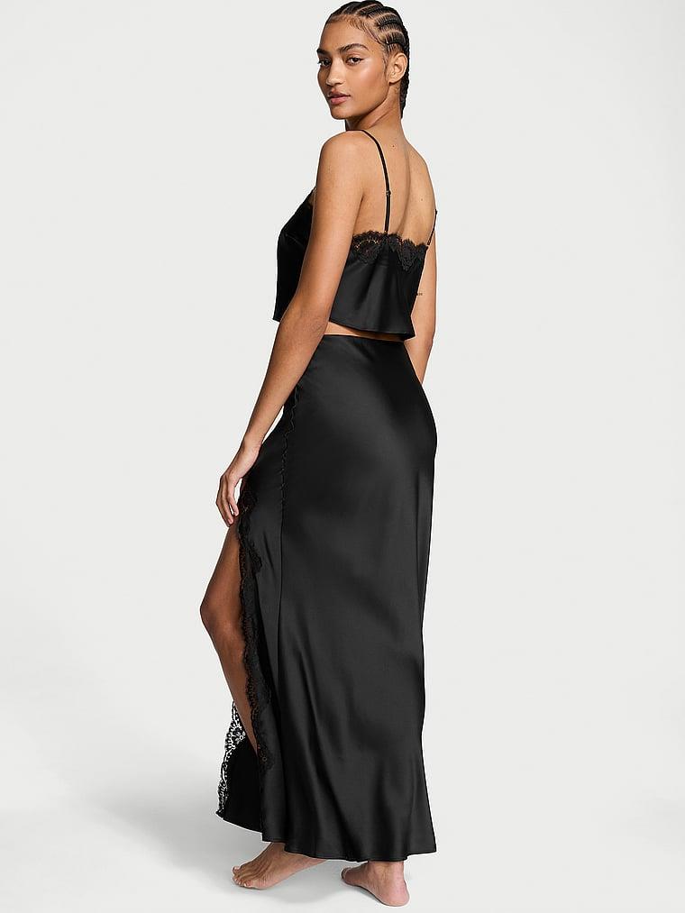 Saten Dantelli Crop Ust Ve Slip Etek Takimi arka görünümü