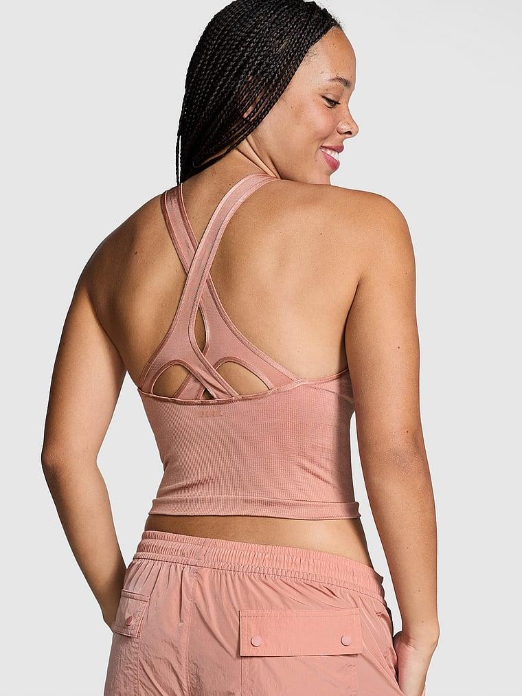 Pink Seamless Sutyenli Halter Tisort arka görünümü