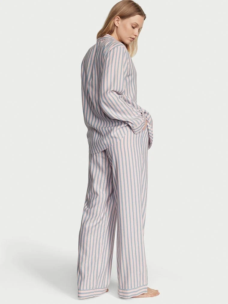 Flannel Uzun Pijama Takimi arka görünüm