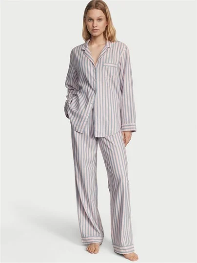 Flannel Uzun Pijama Takimi ön görünüm