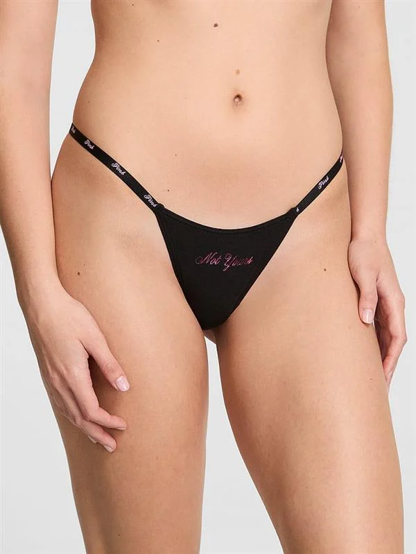 Pink Logo Detayli Mini Tanga