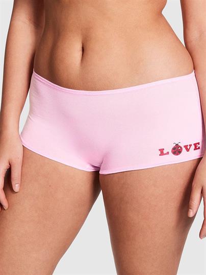 Pink Pamuklu Boyshort Kulot