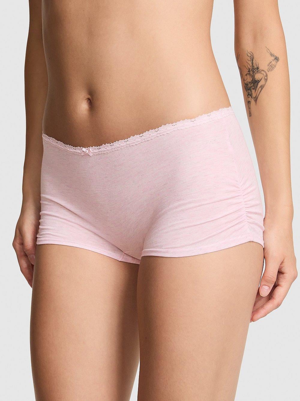 Pink Pamuklu Boyshort Kulot arka görünümü