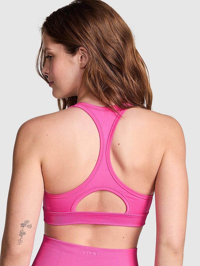 Pink Seamless Air Yogun Destekli Sporcu Sütyeni arka görünüm
