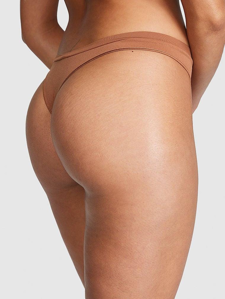 Pink Seamless Yüksek Bel Tanga Kulot arka görünümü