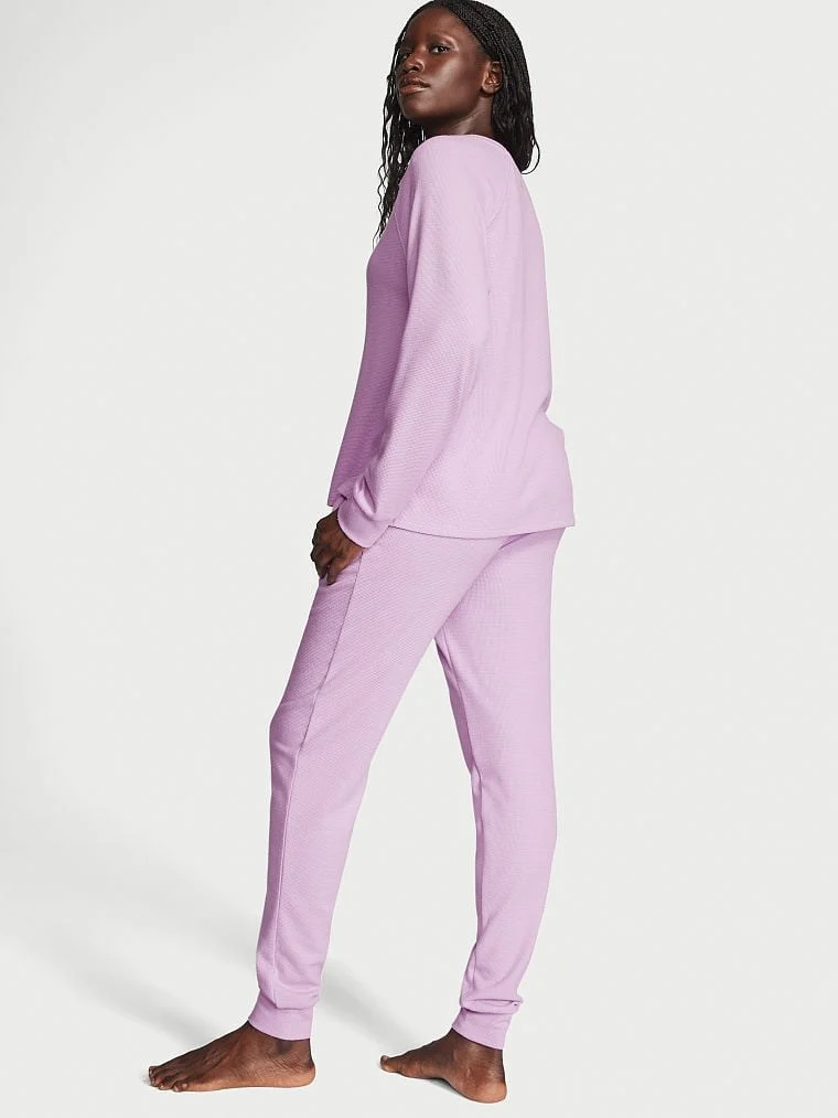 Glow Waffle Henley Jogger Takimi arka görünüm