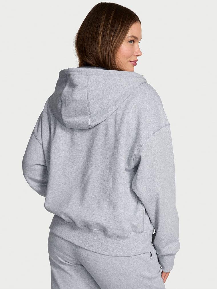 Klasik Fermuarli Kapusonlu Sweatshirt arka görünümü