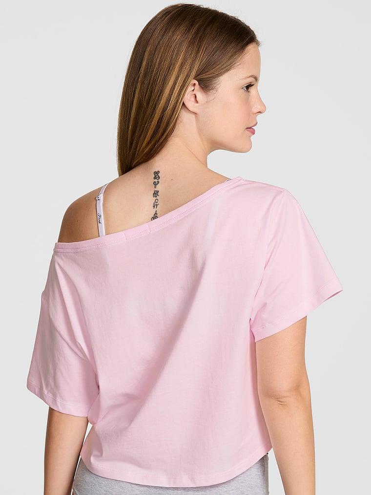 Pink Bol Kesim Crop Tisort arka görünüm