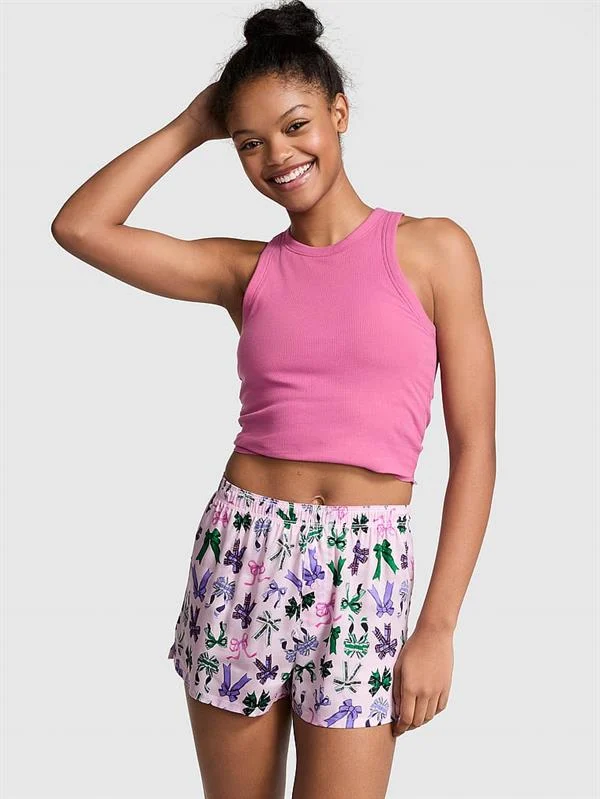 Pink Ipeksi Pijama Sortu ön görünüm