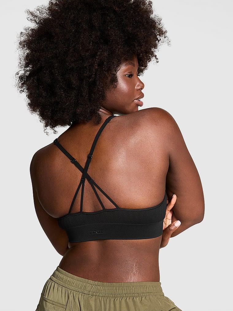 Pink Yumuşak Seamless Dekolteli Bralet arka görünümü