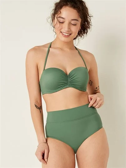 Pink Yüksek Bel Shortie Bikini Alti ön görünüm