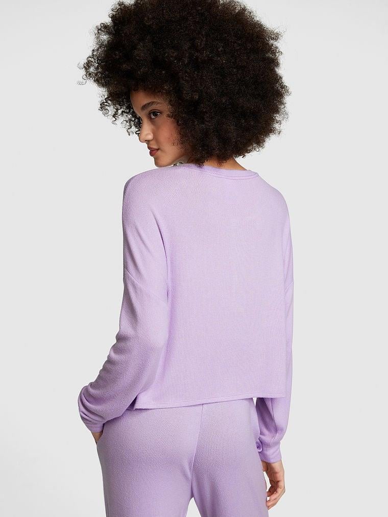 Pink Cozy Uzun Kollu Uyku Tisortu arka görünüm