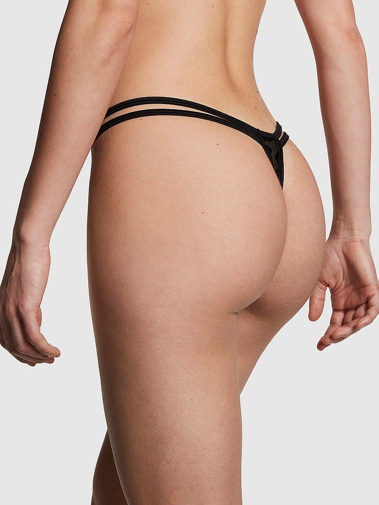 Pink Tul Baskili Tanga arka görünümü