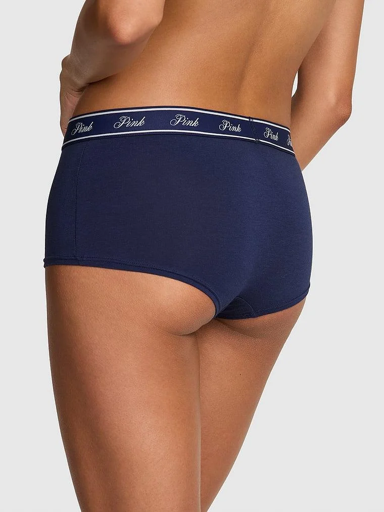 Pink Logolu Pamuklu Boyshort Kulot arka görünüm