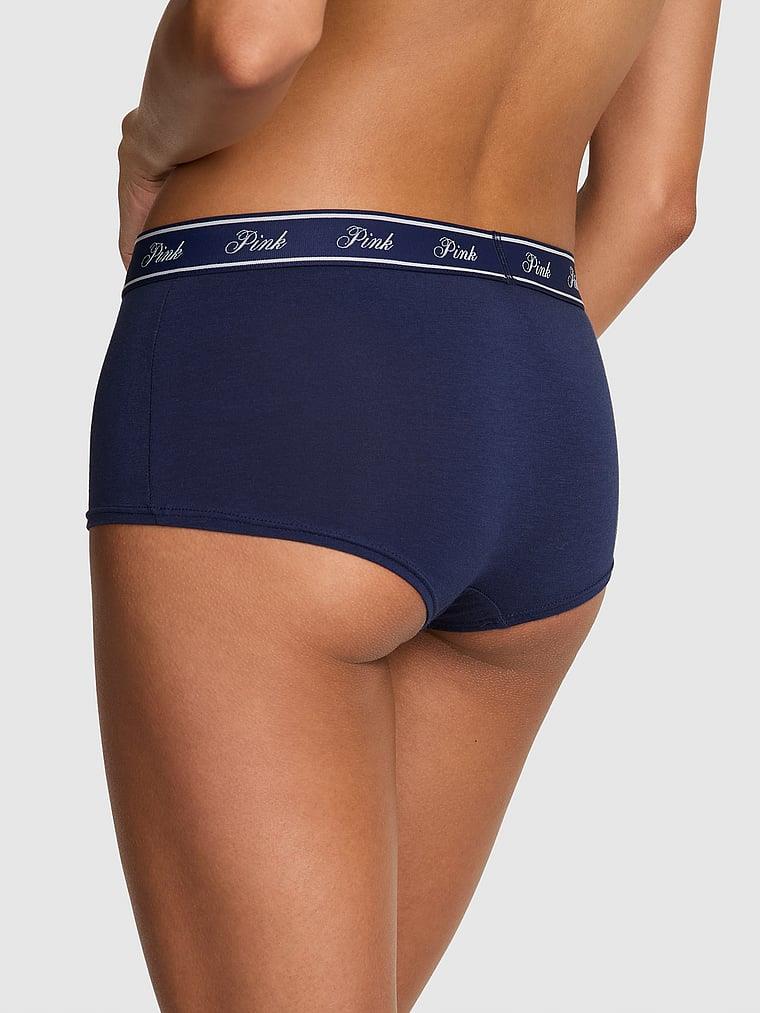 Pink Logolu Pamuklu Boyshort Kulot arka görünümü