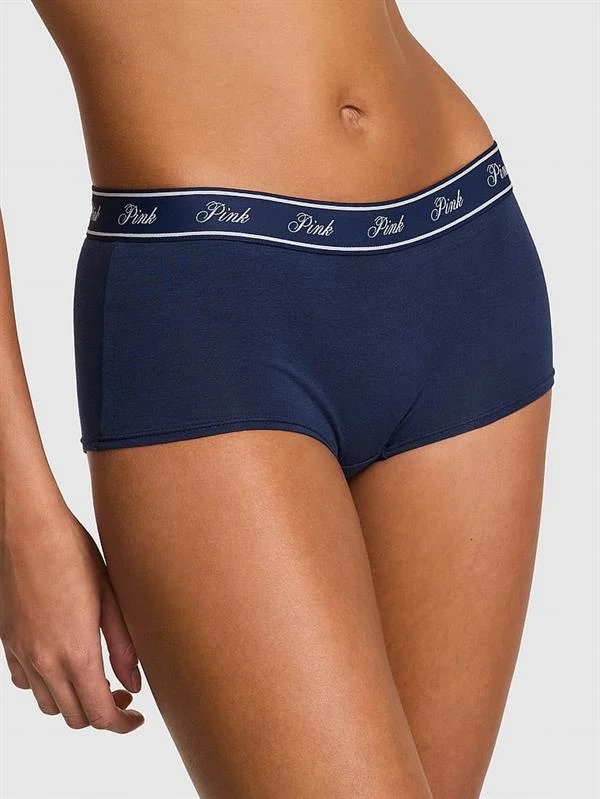 Pink Logolu Pamuklu Boyshort Kulot ön görünüm