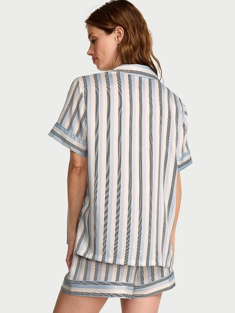 Saten Kısa Pijama Takimi arka görünüm