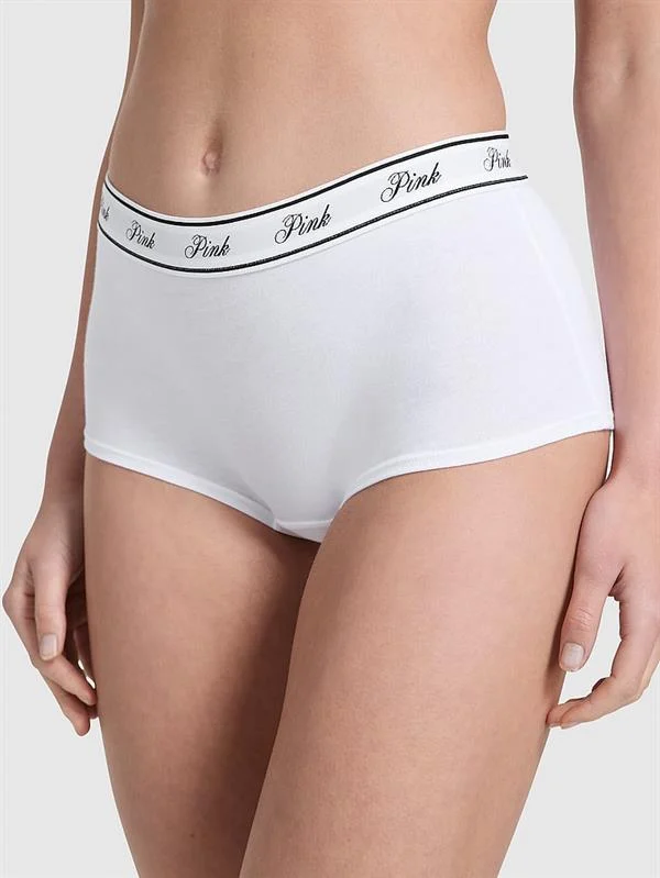 Pink Logolu Pamuklu Boyshort Kulot ön görünüm