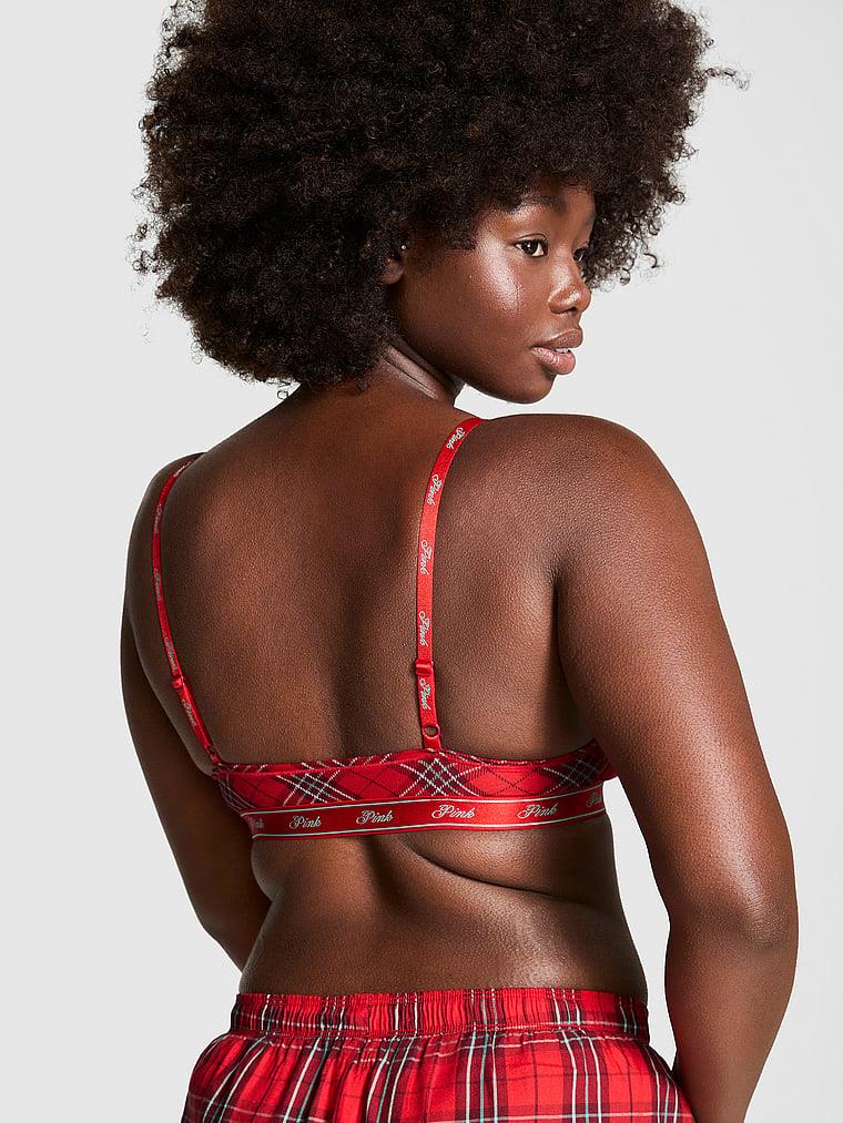 Pink Pamuklu Logolu Ucgen Bralet arka görünüm
