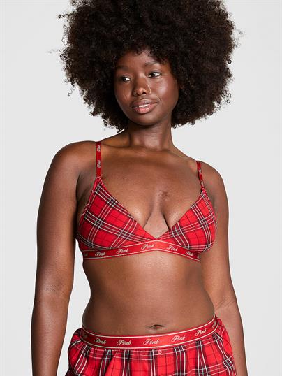 Pink Pamuklu Logolu Ucgen Bralet