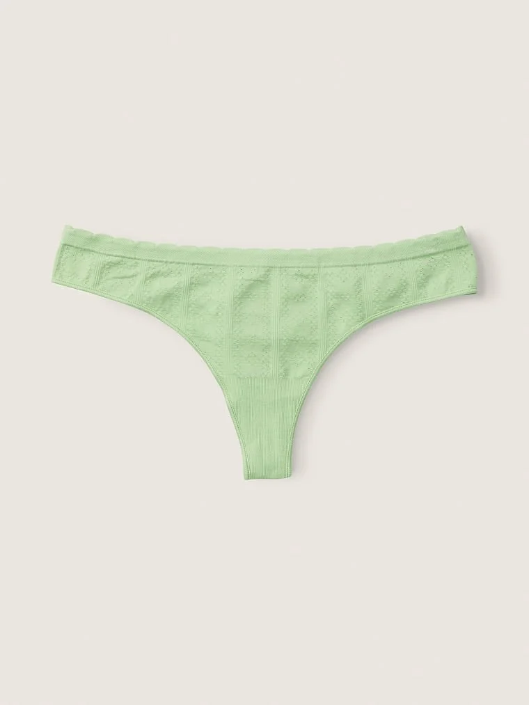 Pink Yumuşak Seamless Pointelle Tanga Kulot arka görünüm